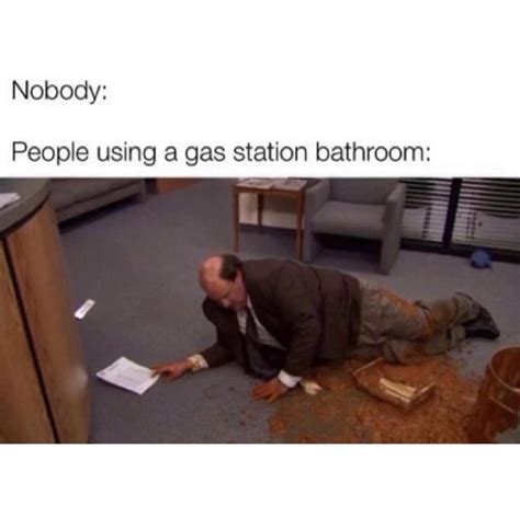 Nobody People Using A Gas Station Bathroom Funny