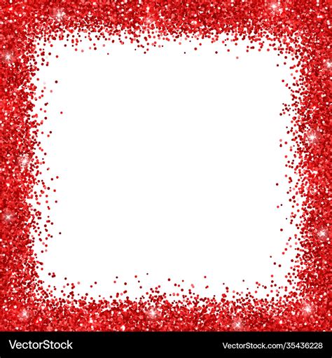 Red Border Frame Glitter On White Background Vector Image