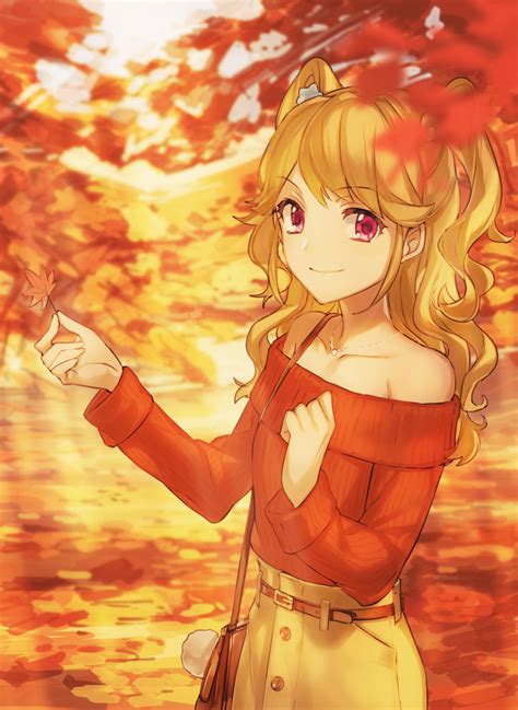 Wata Attaka Towel Natsuki Mikuru Aikatsu Aikatsu Series Highres 1girl Autumn Autumn