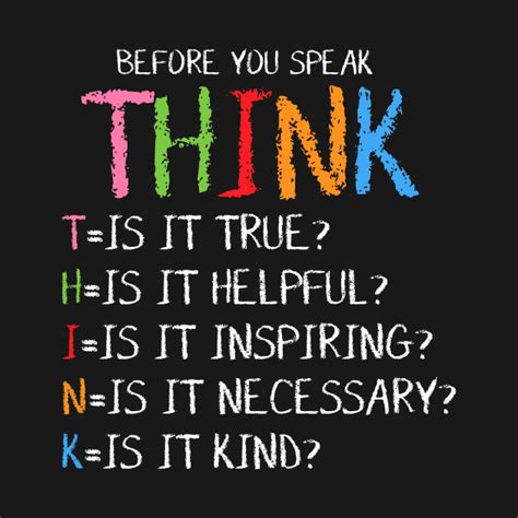 Before You Speak Think Quote Saying Slogan Motto Quote