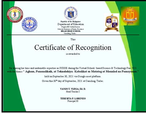Certificate Of Recognition Judge Pdf