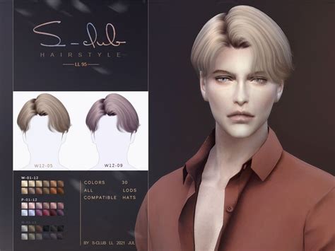 The Sims Resource Middle Parting Hair For Male Sims Hair Sims 4