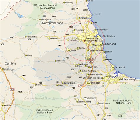 Gateshead Map Street And Road Maps Of Durham England Uk