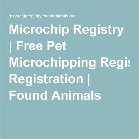 Microchip clinic by appointment only. Microchip Registry | Free Pet Microchipping Registration ...