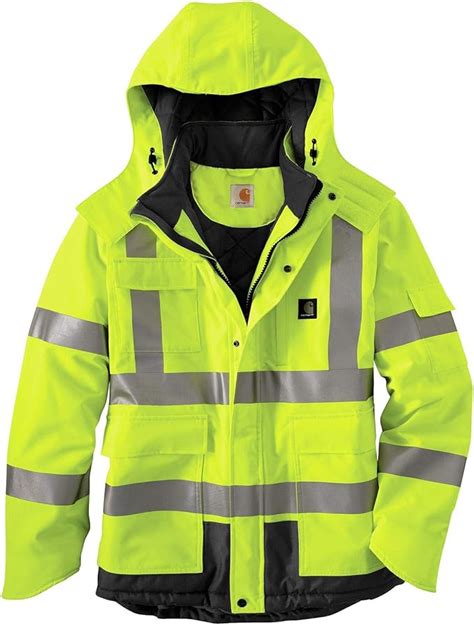 Carhartt Mens High Visibility Waterproof Class 3 Insulated Sherwood Jacket Uk Clothing