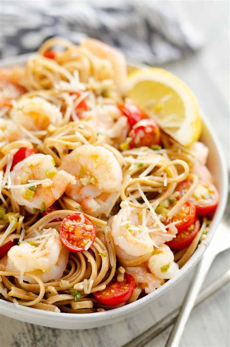 Parmesan Lemon Shrimp Linguine Light 20 Minute Recipe