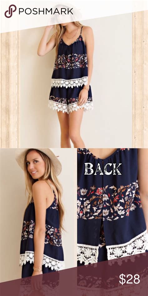 navy floral print romper navy floral printed crepe chiffon sleeveless double layered romper