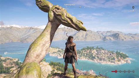Assassins Creed Odyssey Climbing On Lightning Zeus Statue