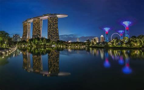 Download Wallpapers Marina Bay Sands 4k Singapore At Night