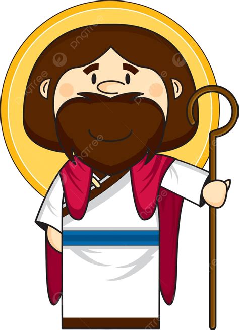 Cartoon Jesus Christ Christianity Isolated Jesus Vector Christianity