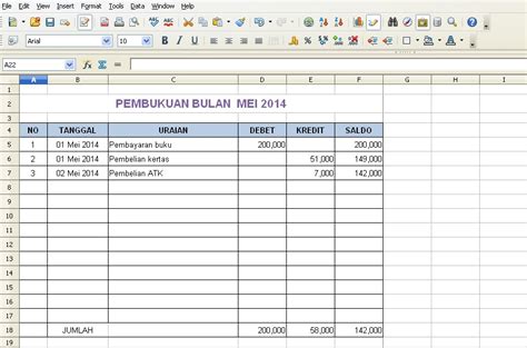 Bikin Bagan Kas Contoh Pembukuan Sederhana Dengan Excel Cara Mudah