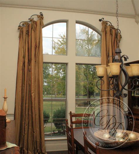 Custom Drapery Designs Exquisite Couture Details Arched Window
