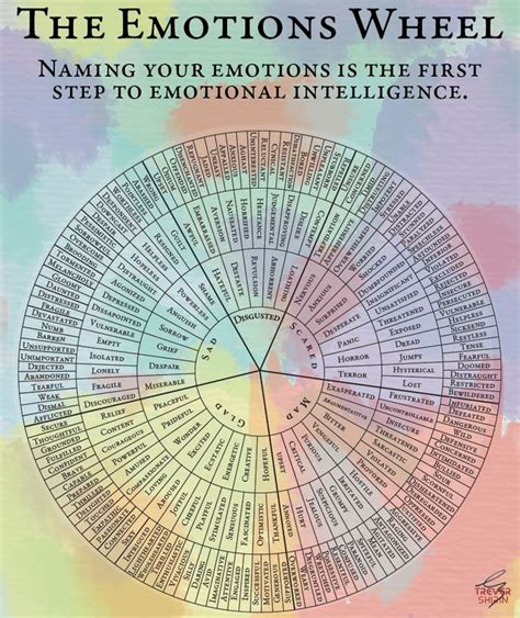 Expanded Emotions Wheel For Developing Emotional Intelligence Oc