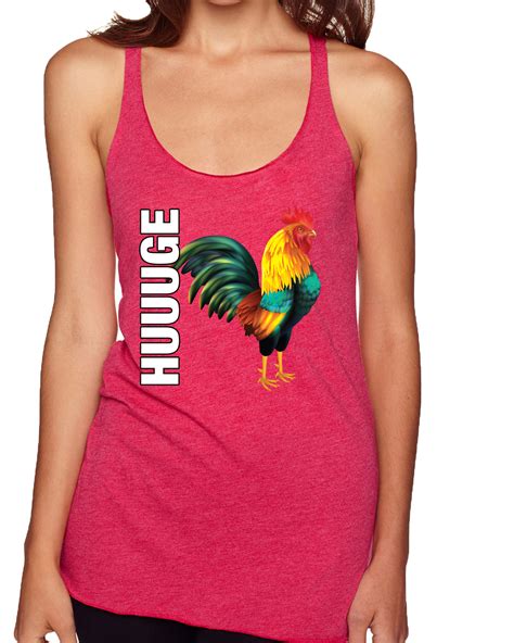Huge Cock Rooster Humor Tri Blend Racerback Tank Top Ebay