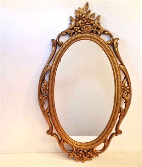 Large Wall Mirror Gold Oval Framed Mirror By Ninedoorsvintage
