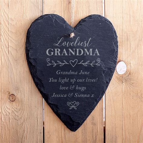 Personalised Grandma Hanging Slate Heart The T Experience