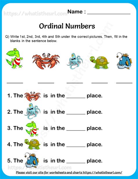 Kindergarten Ordinal Numbers Worksheets Printable Kindergarten Worksheets