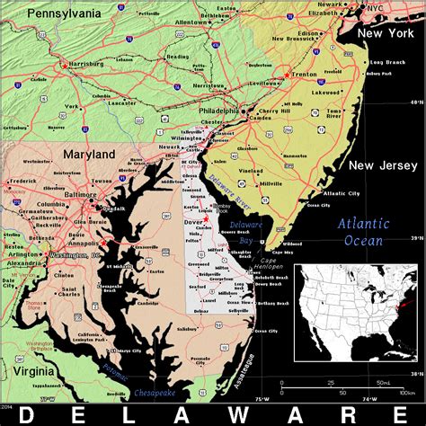 De · Delaware · Public Domain Maps By Pat The Free Open Source
