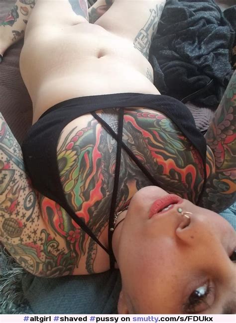 Altgirl Shaved Pussy Selfie Tattoos