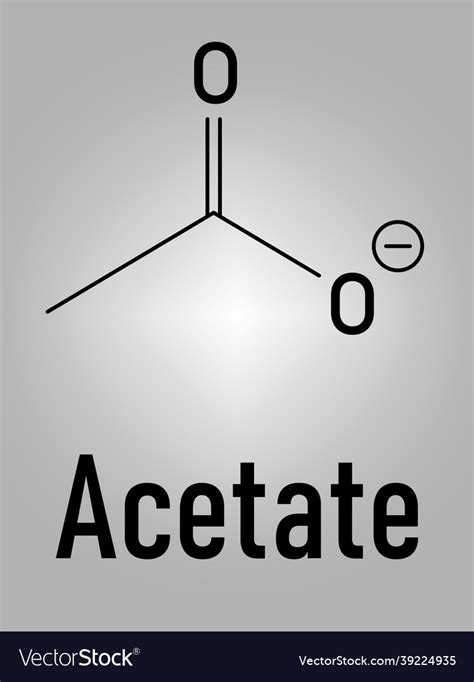 Chemical Formula Of Acetate Anion Royalty Free Vector Image