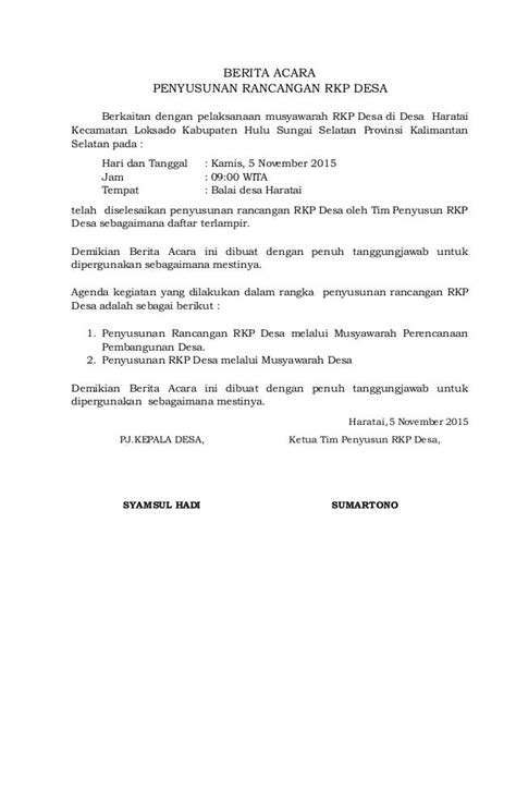Contoh Berita Acara Hasil Pemilihan Ketua Rt Viral Update