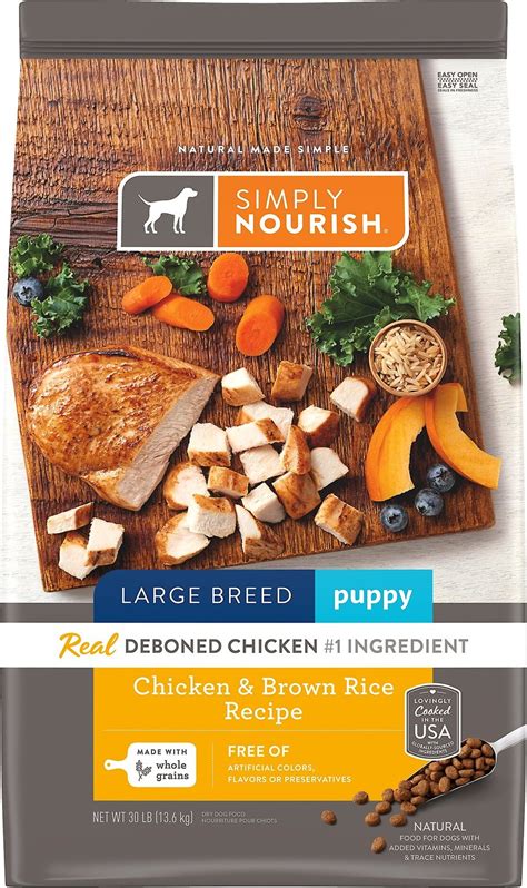 Simply Nourish Chicken And Brown Rice Recipe Large Breed Puppy Dry Dog
