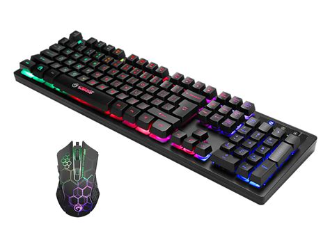 Marvo Wired Rainbow Backlight Membrane Gaming Keyboard And Mouse Combo