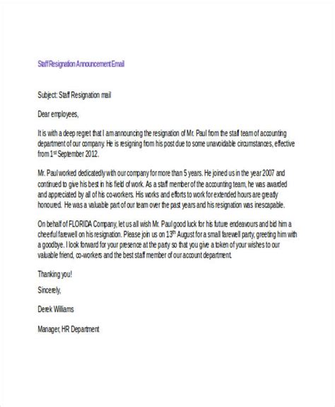 Best Resignation Email To Manager Sample Resignation Letter