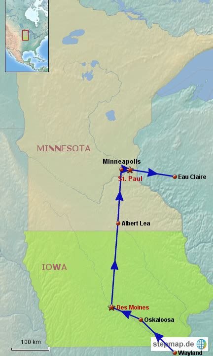 Stepmap Usa 9 Minnesota And Iowa Landkarte Für Usa