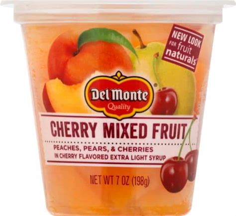 Del Monte Fruit Naturals Cherry Mixed Fruit Cup 7 Oz Greatland