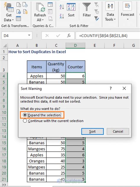 How To Sort Duplicates In Excel Columns And Rows Exceldemy