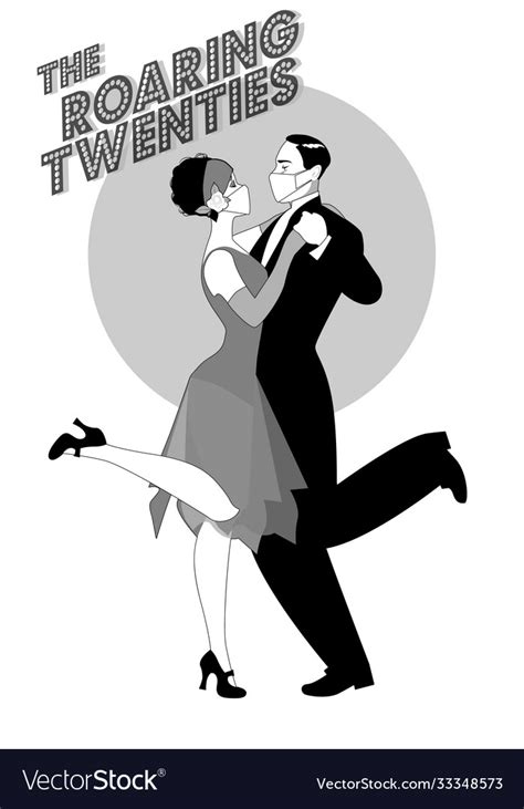 Roaring Twenties Couple Dancing Charleston Vector Image