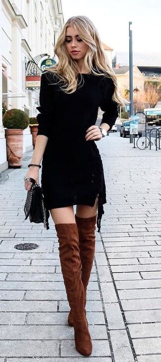 get ready to slay how to style brown over the knee boots like a pro