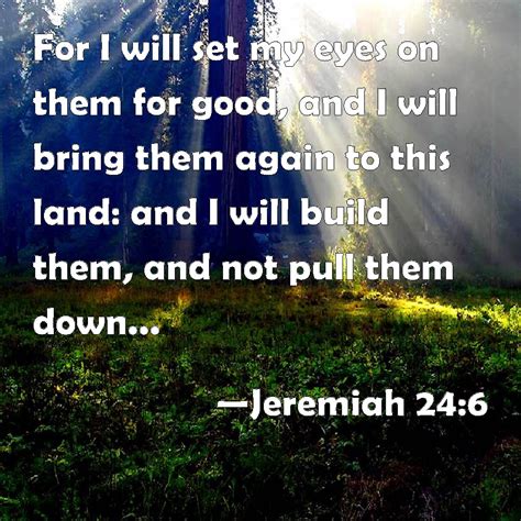 Jeremiah 246 For I Will Set My Eyes On Them For Good And I Will Bring