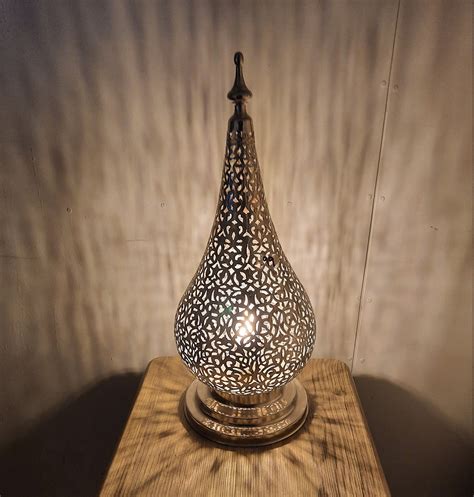 Moroccan Table Lamps Silver Etsy