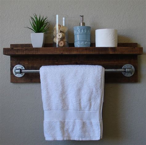 Industrial Rustic Wall Mount Bathroom Shelf With 24 By Keodecor