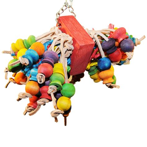 Happy Beaks Toy Cluster With Hanging Wood Balls Medium On Sale