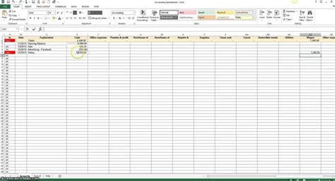 Small Business Accounting Spreadsheet Template Free — Db