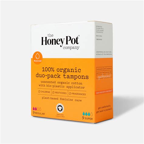 The Honey Pot Organic Tampons 18ct