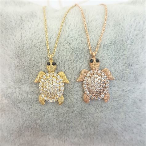 K Real Solid Gold Sea Turtle Necklace For Women Turtles Gifts