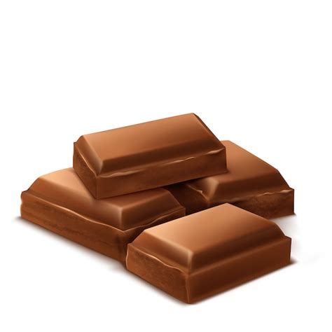 3d Realistische Schokoladenstücke Brown Köstliche Stangen Für Das