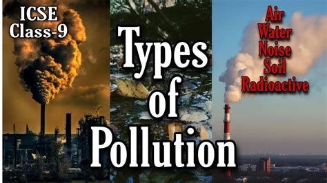 Types Of Pollution Air Watersoil Noise Radioactive Pollution