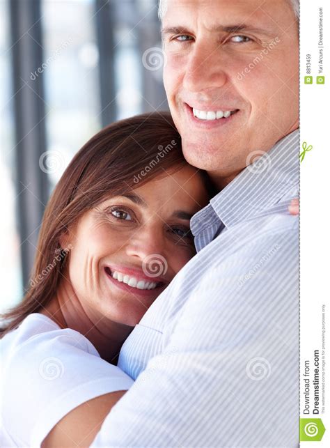 adult couple sweetly hugging each other stock image image of life beautiful 8813459