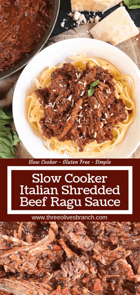 Italian Shredded Beef Ragu Sauce Recipe Shredded Beef Slow Cooker