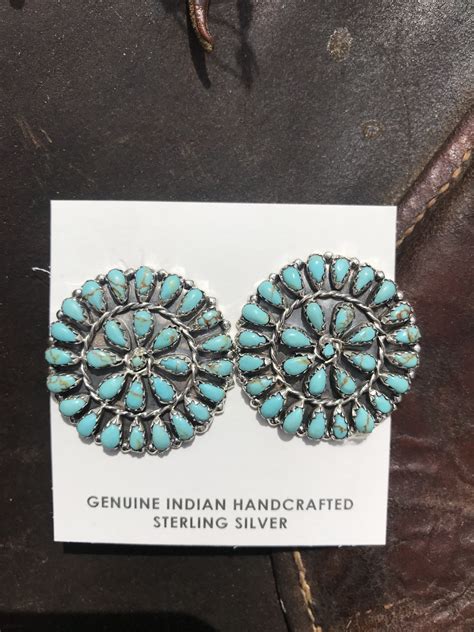 Navajo Turquoise Cluster Earrings Navajo Turquoise Cluster Earrings