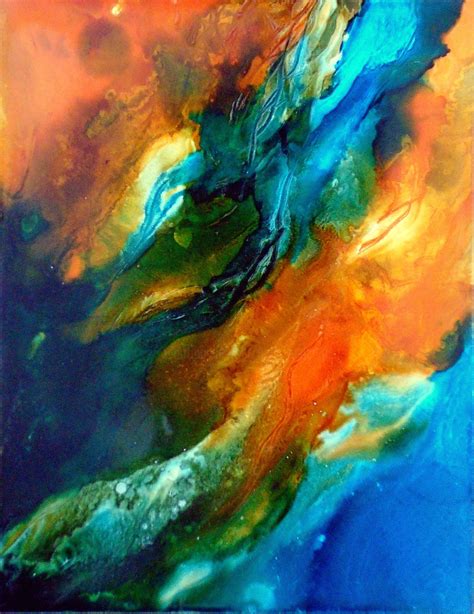 Blue And Orange Abstract Peinture Abstra Painting By Holly Anderson