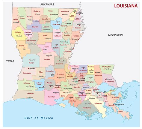 Map Of Louisiana Parishes With Cities Florida Gulf Map