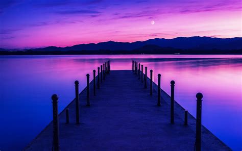 Wallpaper Sunlight Sunset Sea Bay Lake Reflection