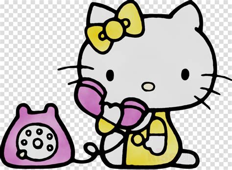 Hello Kitty Head Clipart Cartoon Pink Yellow Transparent Clip Art