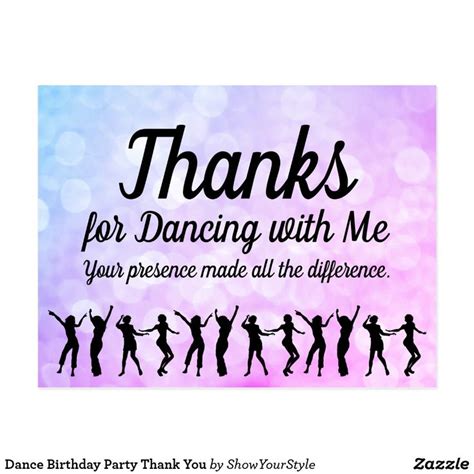 Dance Birthday Party Thank You Postcard In 2020 Dance